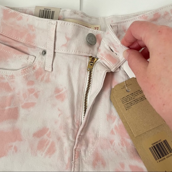NWT Levi’s 721 High Rise Skinny Ankle Pink Tie Dye Jeans Size 27 - Picture 8 of 14